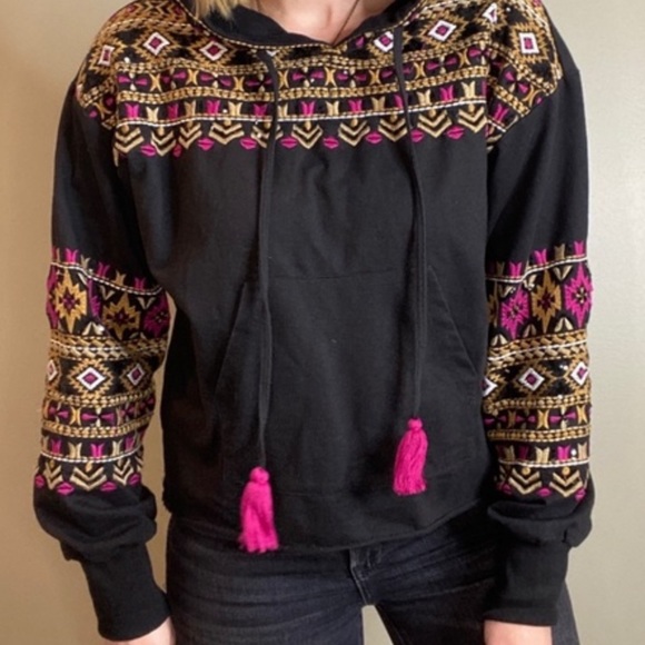 Anthropologie Tops - KAS from Anthropologie NWOT Black Hoodie W/EmbellishmentPullover Style A1168/P/5